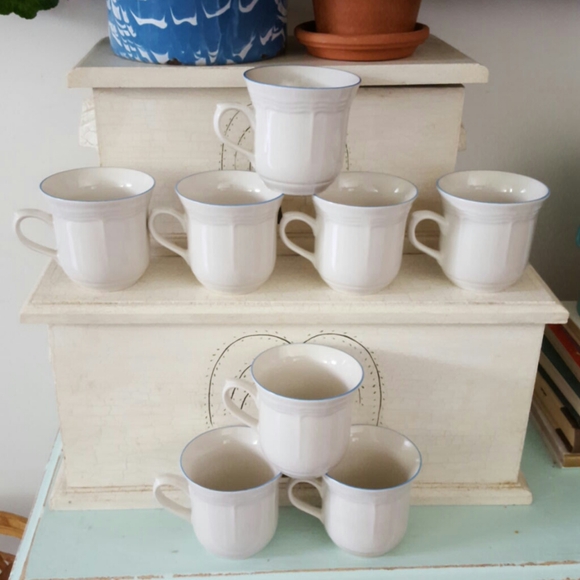 Vintage NEWCOR STONEWARE Mugs Set of 7 - Picture 4 of 8